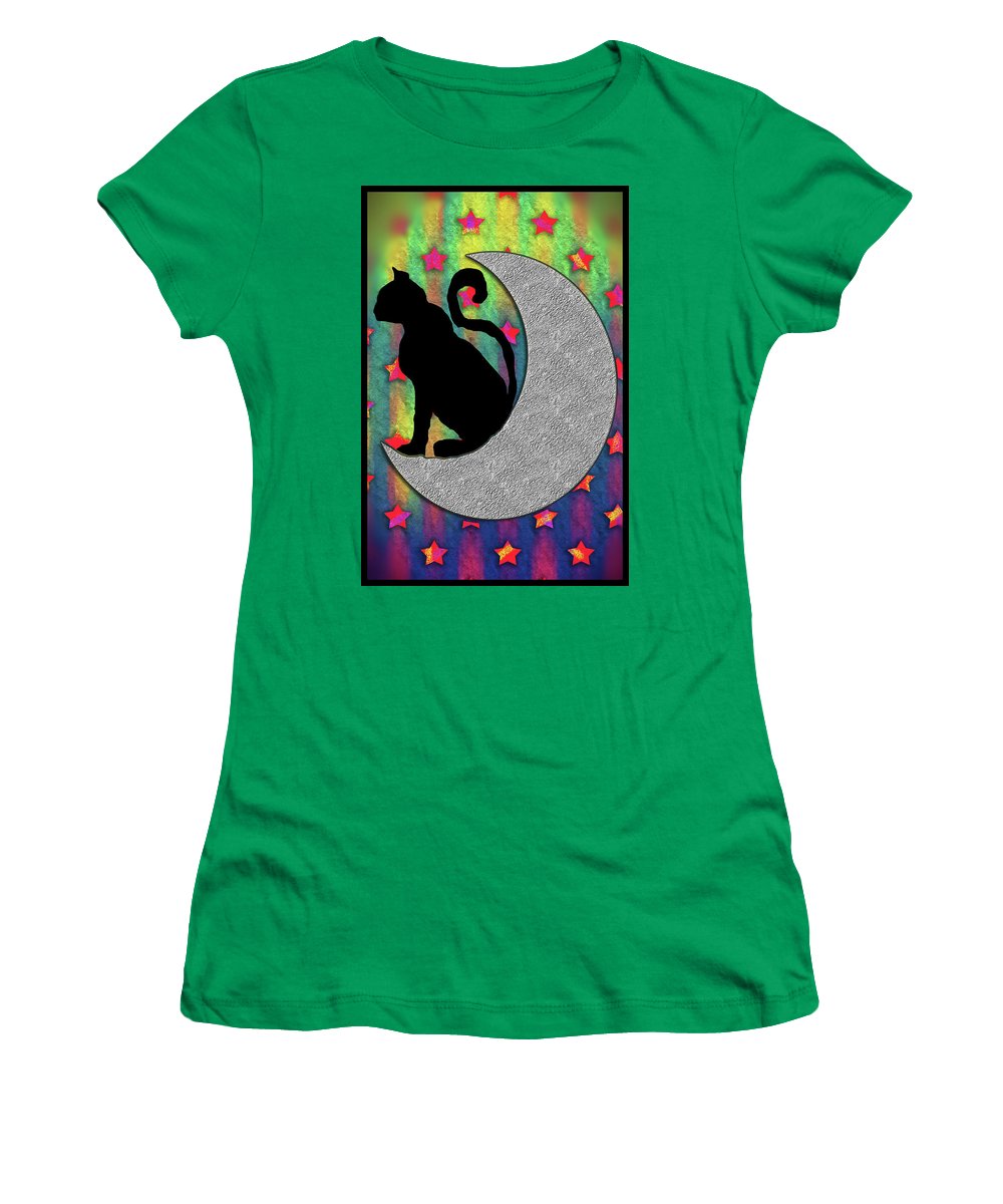 Cat On A Moon - Women's T-Shirt