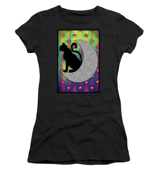 Cat On A Moon - Women's T-Shirt