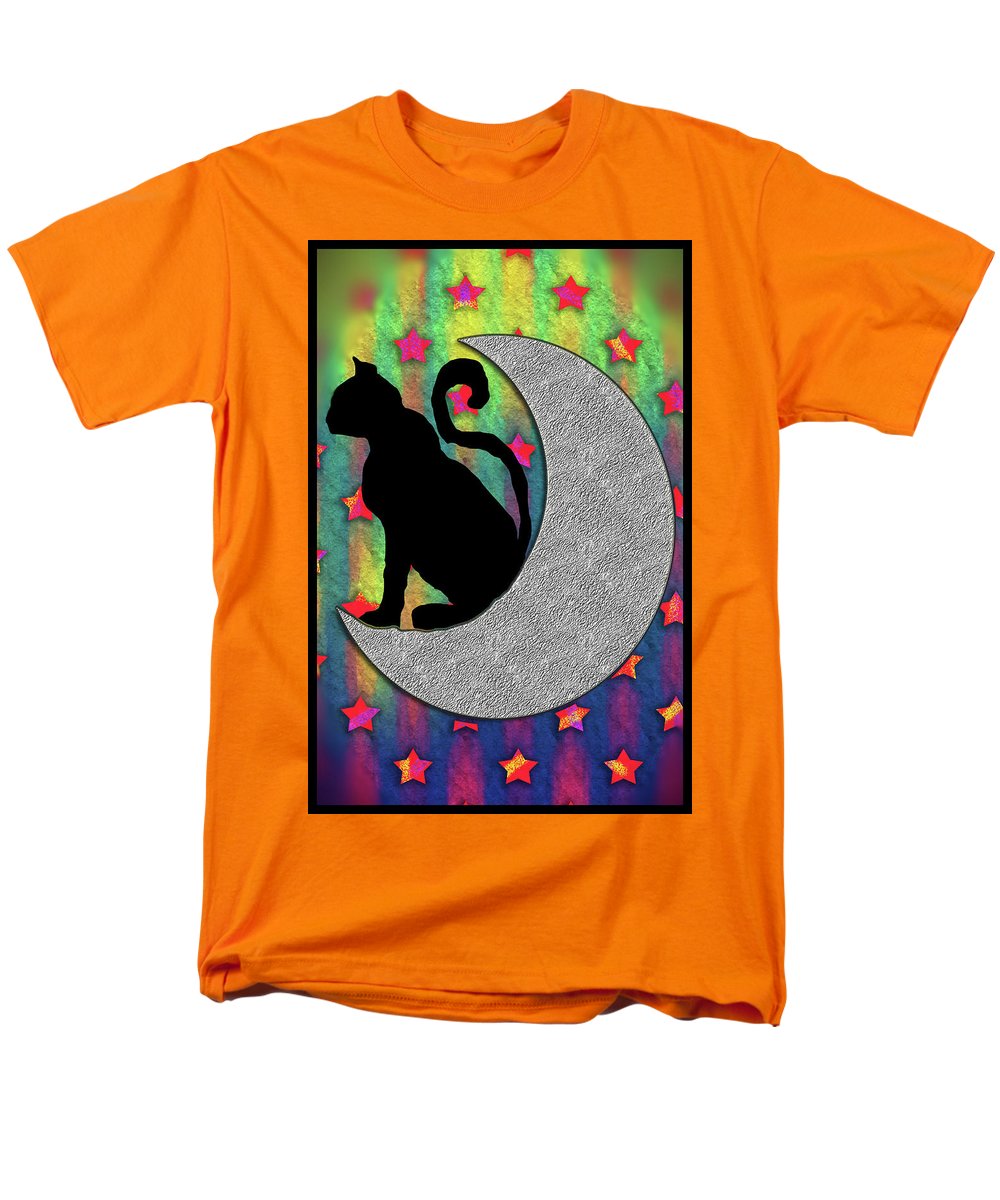 Cat On A Moon - Men's T-Shirt  (Regular Fit)