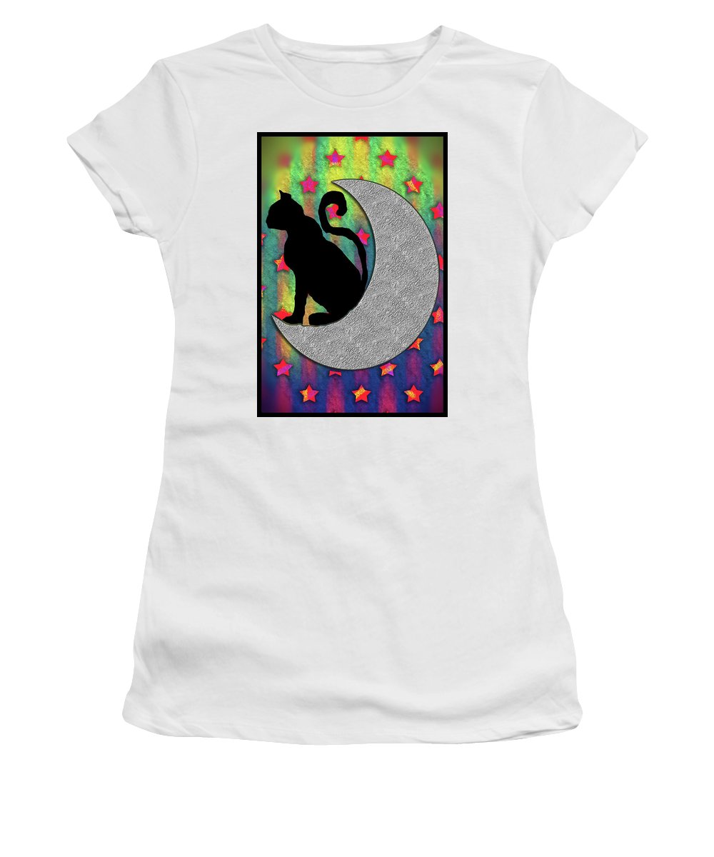 Cat On A Moon - Women's T-Shirt