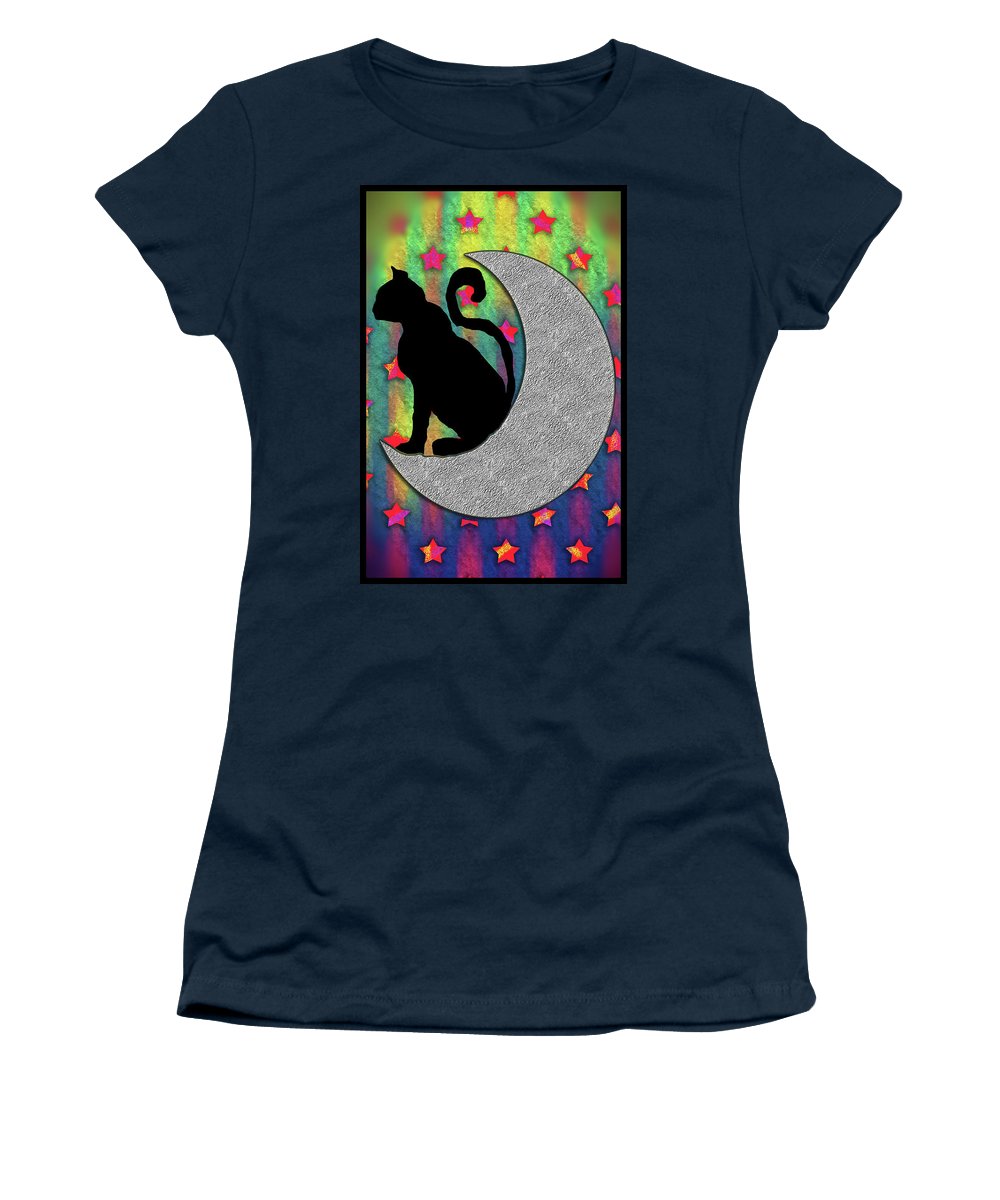 Cat On A Moon - Women's T-Shirt