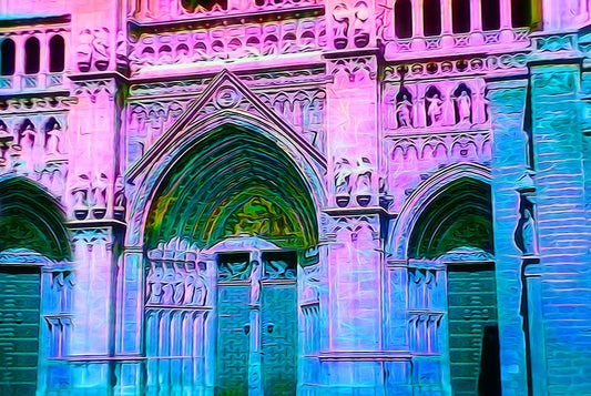Cathedral Doors In Pink and Blue Digital Image Download