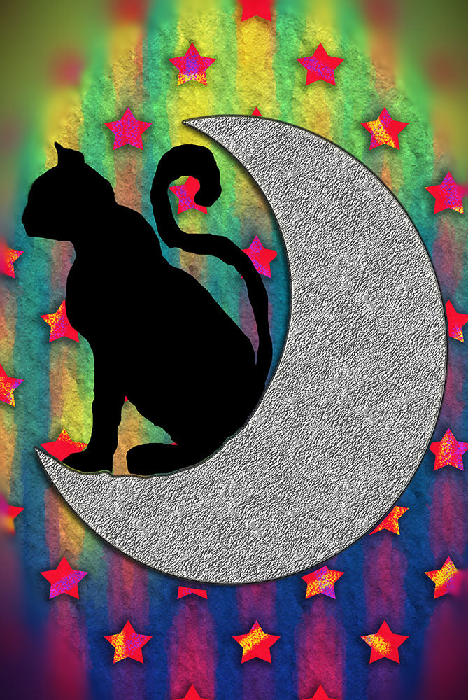 Cat On A Moon Digital Image Download
