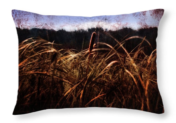 Cattails In The Wind - Throw Pillow