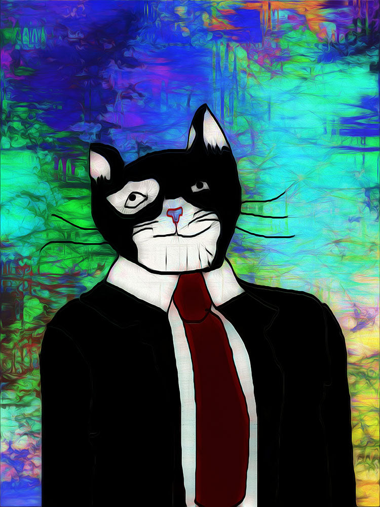 Cat In A Tie Digital Image Download