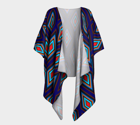 Colorful Diamonds variation 3 Draped Kimono