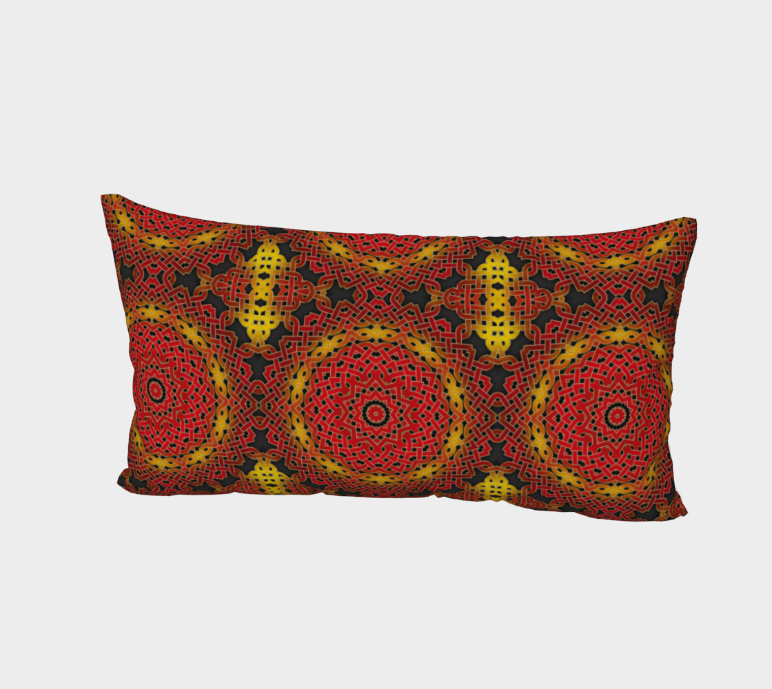 Celtic Orange Spirals Bed Pillow Sham