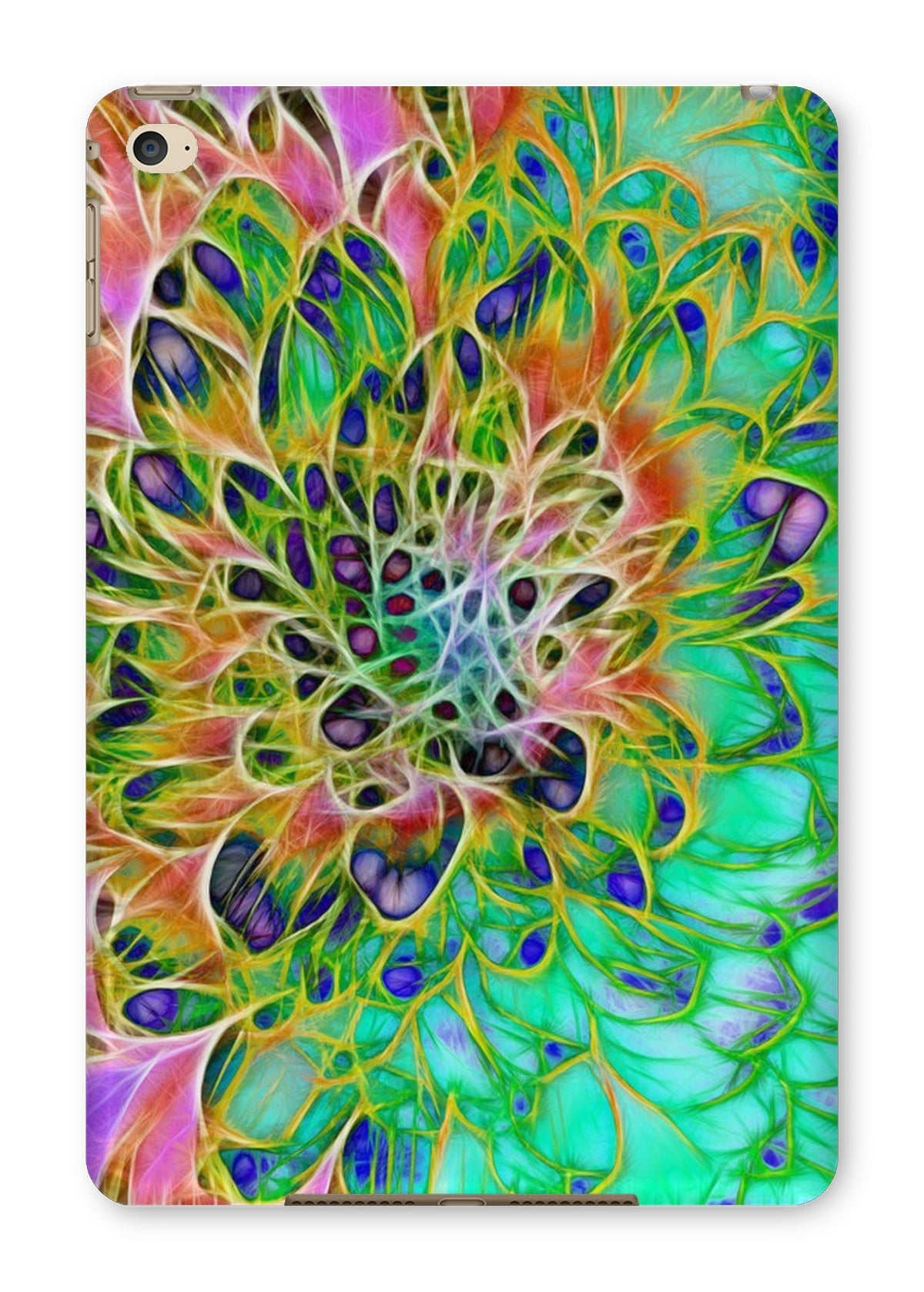 Abstract Peacock Chrysanthemum Tablet Cases