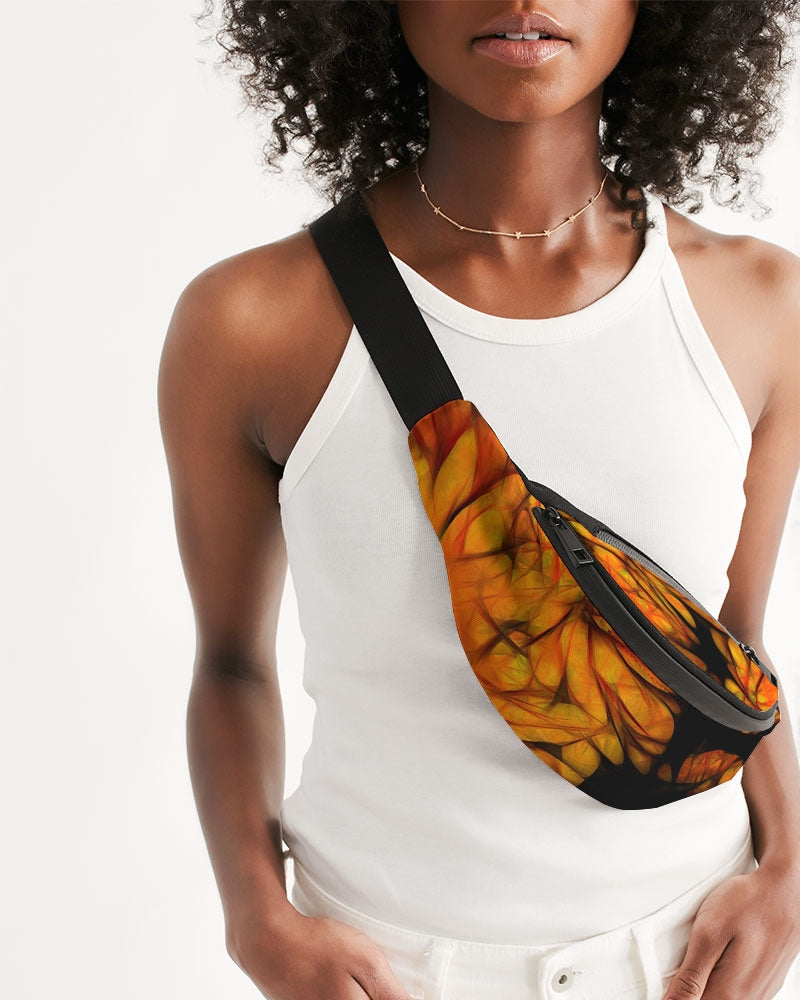 Yellow Fall Mums Crossbody Sling Bag