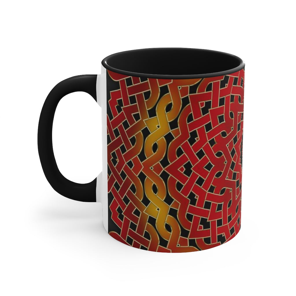 Orange Celtic Spiral Accent Mug