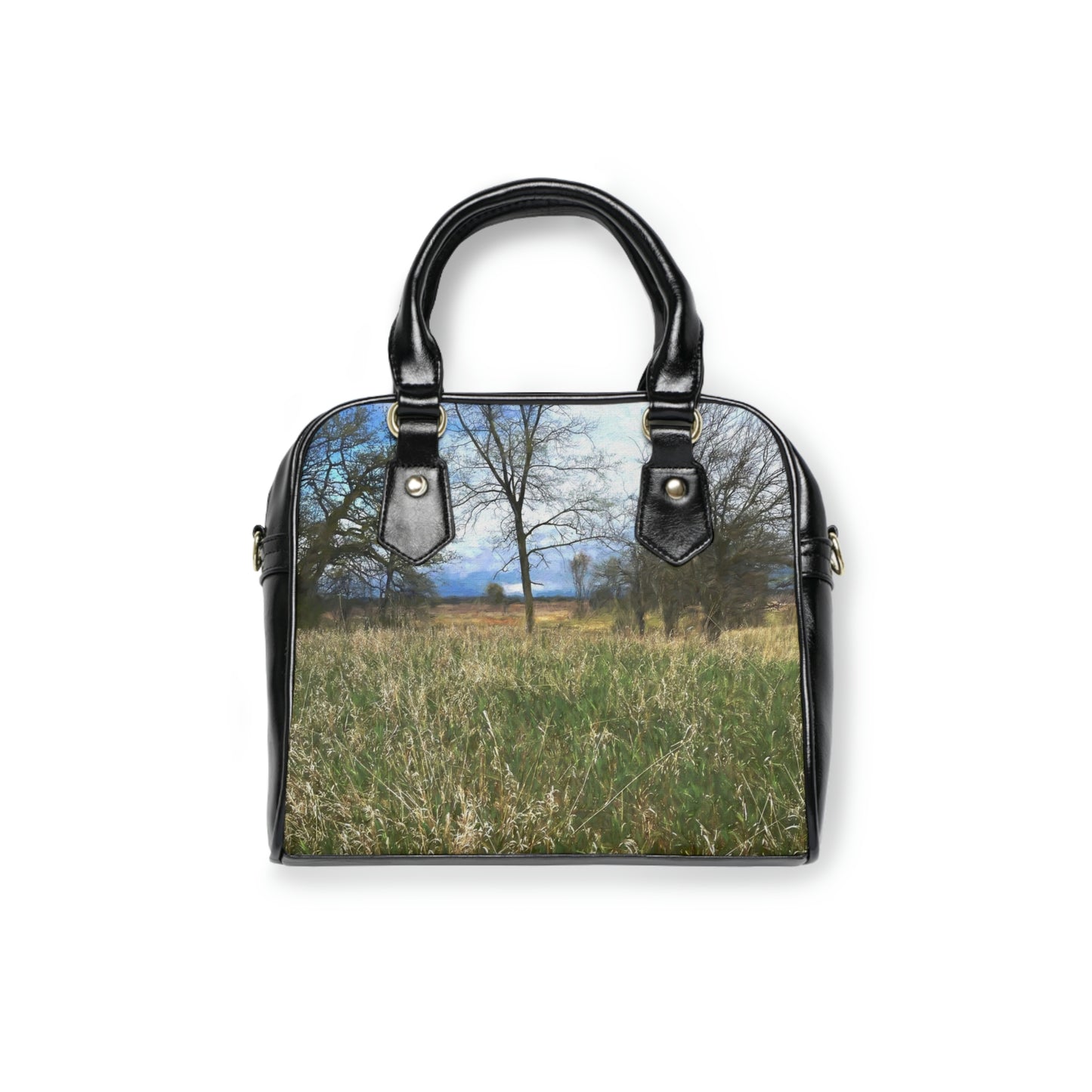 Spring Prairie Grass Landscape Shoulder Handbag