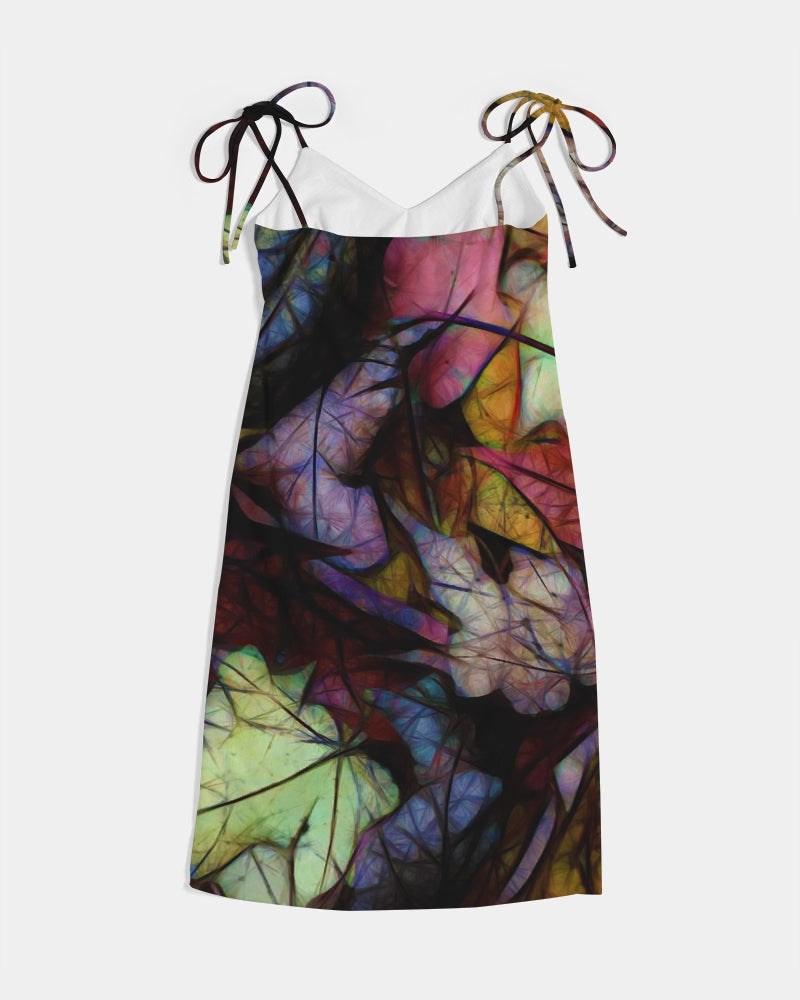 Fall Leaves Abstract Women's Tie Strap Split Dress