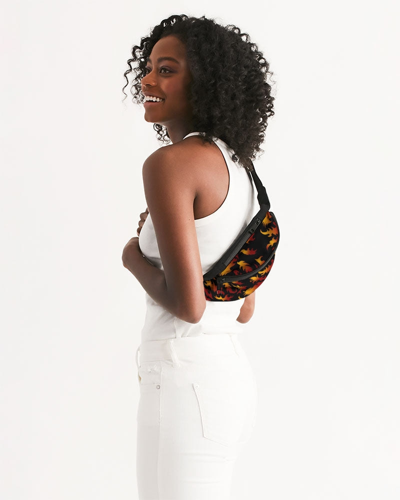 Abstract Flames Pattern  Crossbody Sling Bag