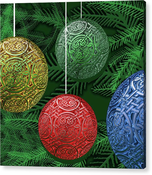 Celtic Christmas Ornaments - Acrylic Print