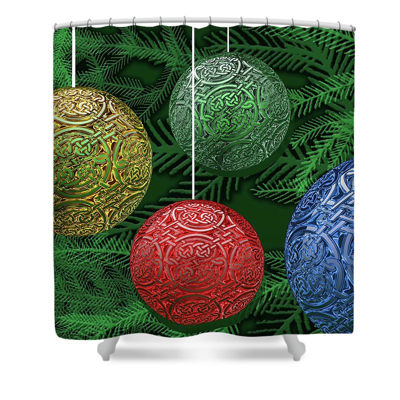 Celtic Christmas Ornaments - Shower Curtain