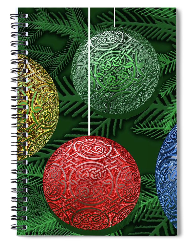 Celtic Christmas Ornaments - Spiral Notebook