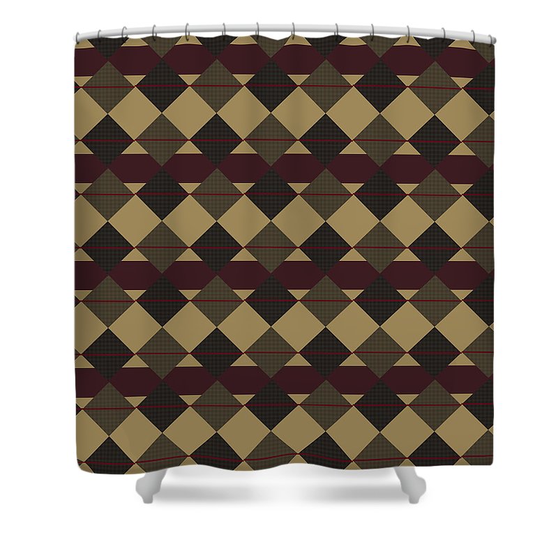 Checkered Brown Plaid - Shower Curtain