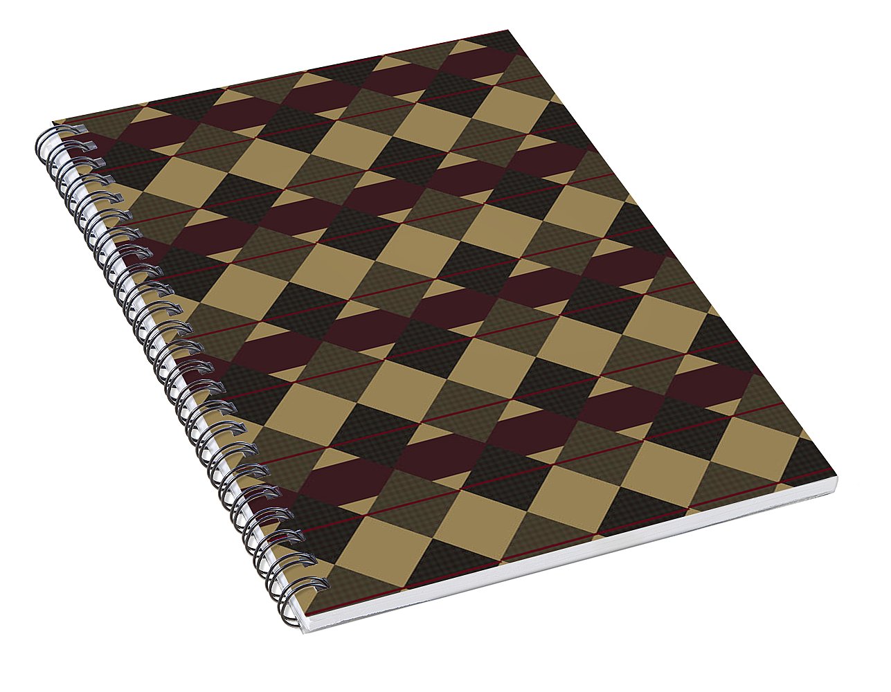 Checkered Brown Plaid - Spiral Notebook