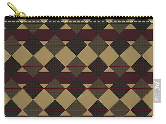 Checkered Brown Plaid - Carry-All Pouch