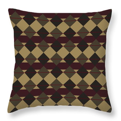 Checkered Brown Plaid - Throw Pillow