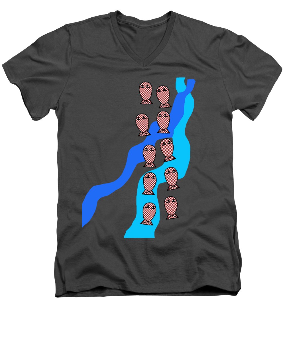 Checkered Fishies - Men's V-Neck T-Shirt