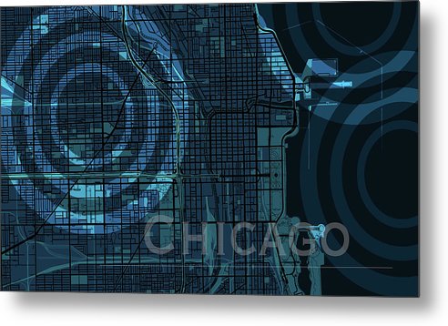 Chicago Map - Metal Print
