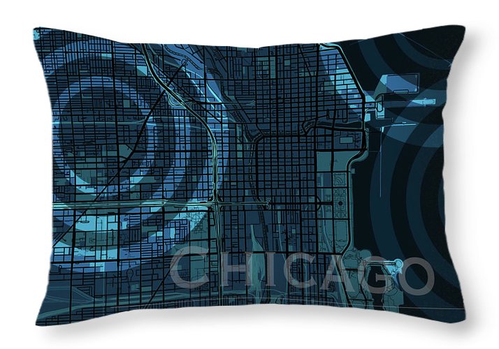 Chicago Map - Throw Pillow