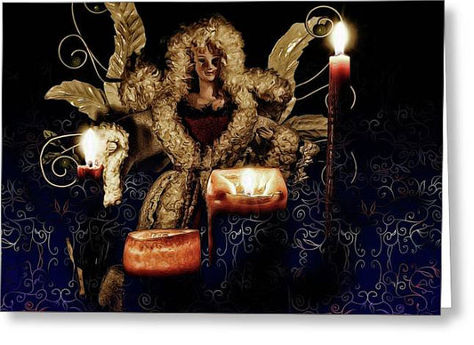 Christmas Angel With Candles - Greeting Card