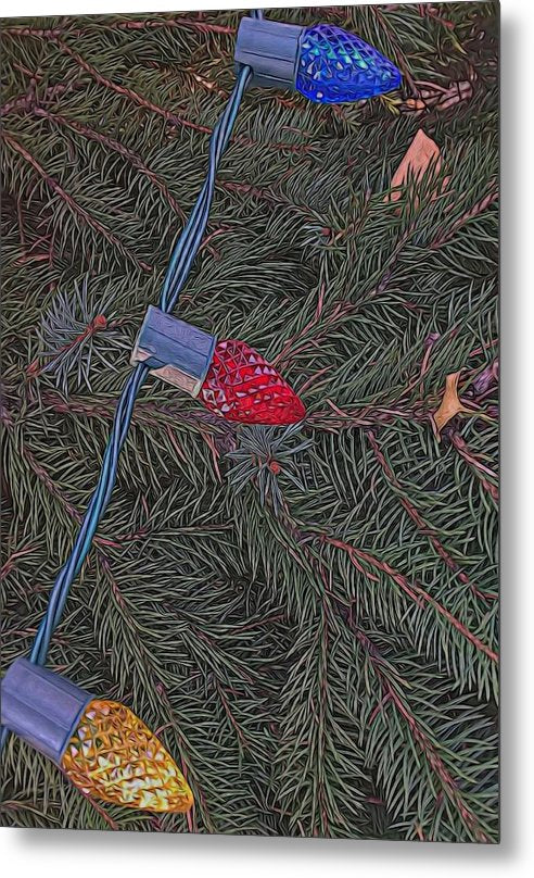 Christmas Lights On The Tree - Metal Print