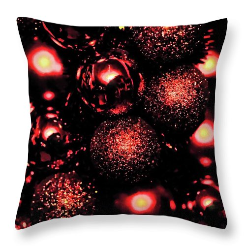 Christmas Red Spheres - Throw Pillow