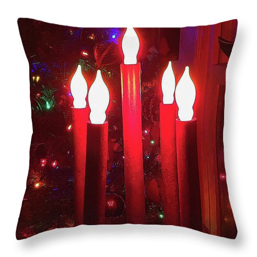Christmas Tree Candlelight - Throw Pillow