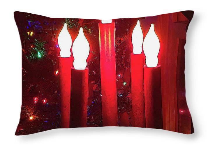 Christmas Tree Candlelight - Throw Pillow