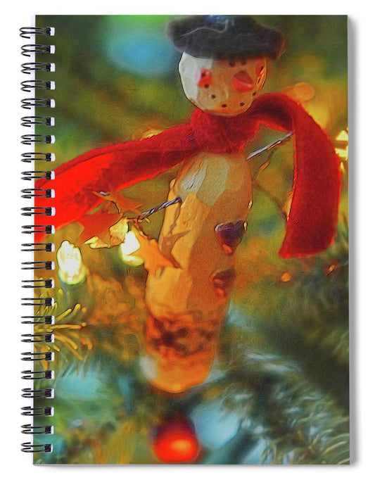 Christmas Tree Country Snowman - Spiral Notebook
