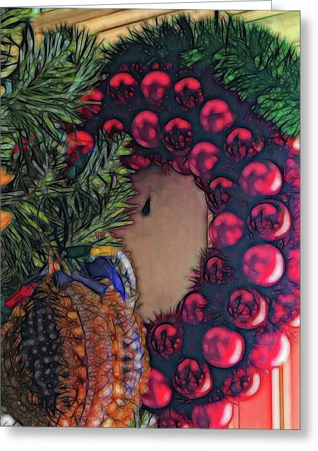 Christmas Wreath In The Light - Greeting Card
