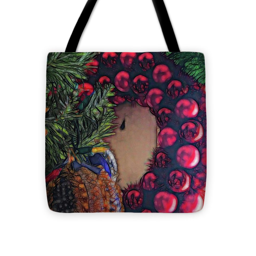 Christmas Wreath In The Light - Tote Bag