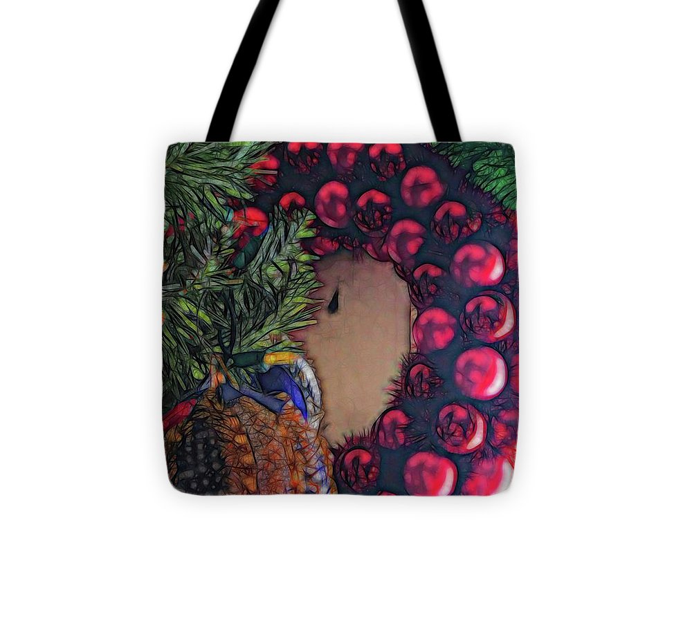 Christmas Wreath In The Light - Tote Bag