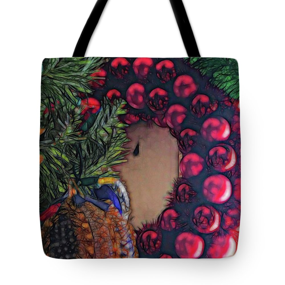 Christmas Wreath In The Light - Tote Bag