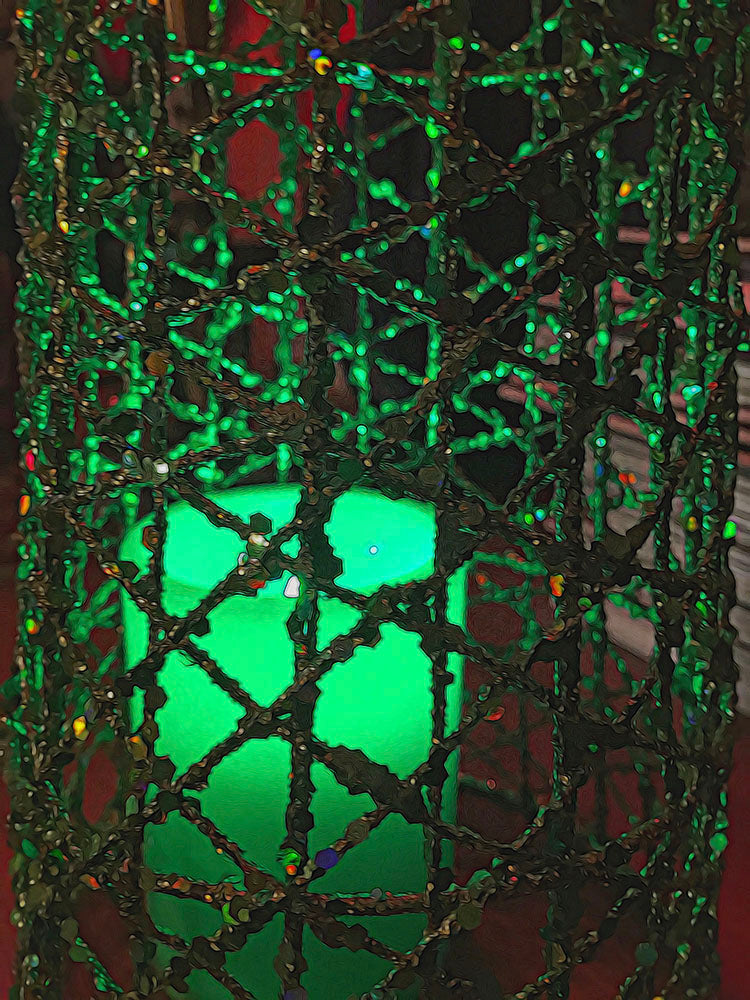 Christmas Green Candle Cage Digital Image Download