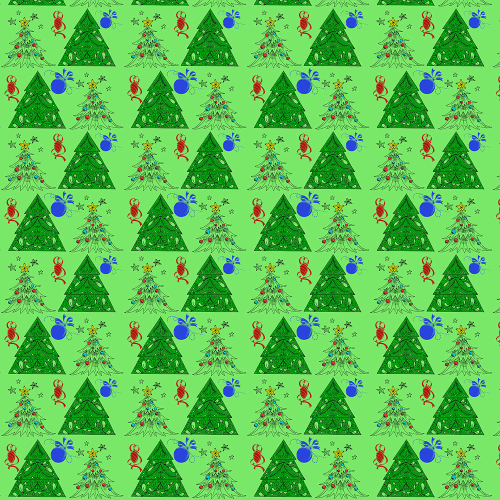 Christmas Trees on Green Digital Image Download