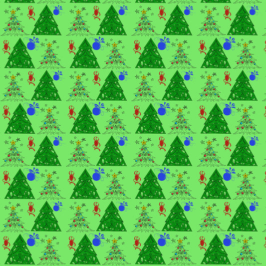 Christmas Trees on Green Digital Image Download
