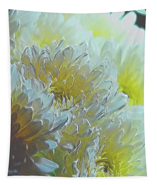 Chrysanthemums in White Light - Tapestry