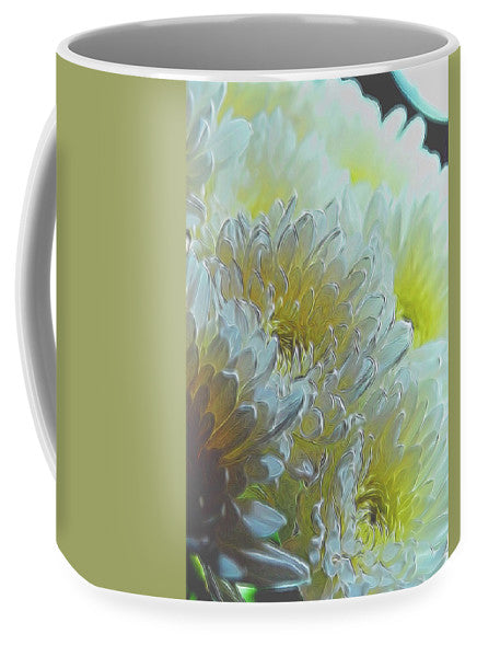 Chrysanthemums in White Light - Mug