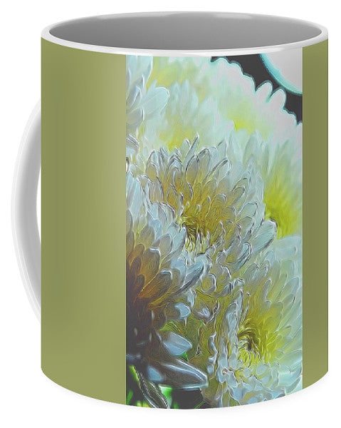 Chrysanthemums in White Light - Mug