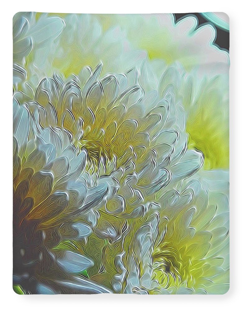 Chrysanthemums in White Light - Blanket