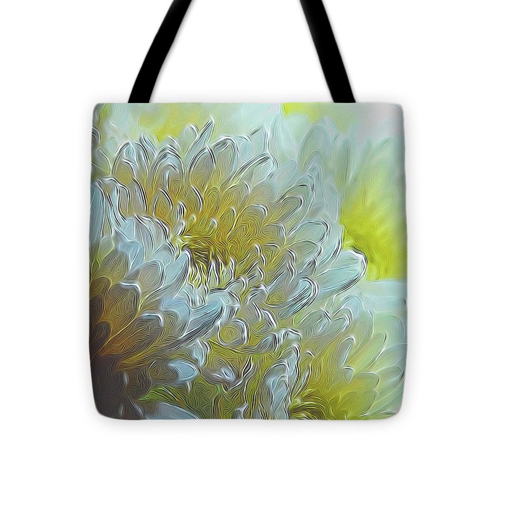 Chrysanthemums in White Light - Tote Bag