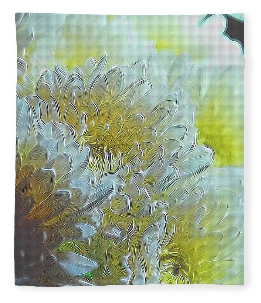 Chrysanthemums in White Light - Blanket