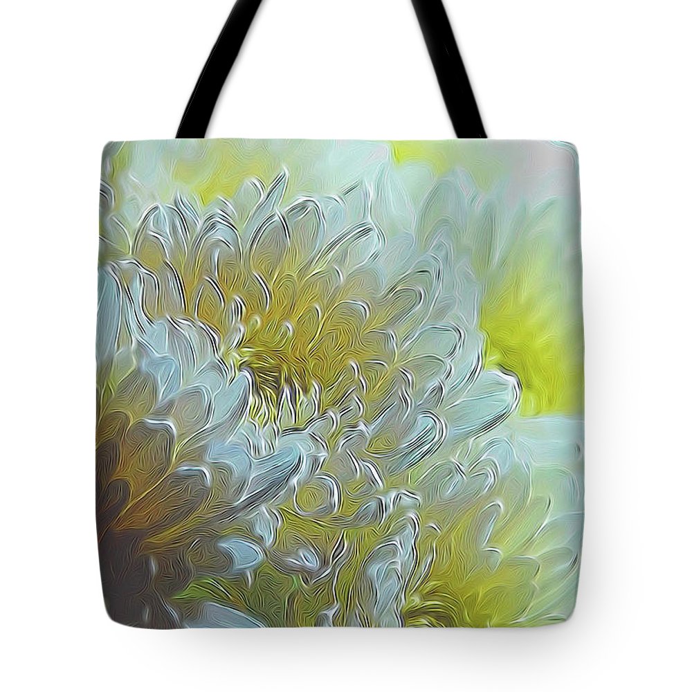 Chrysanthemums in White Light - Tote Bag