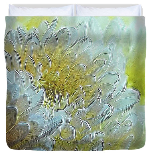 Chrysanthemums in White Light - Duvet Cover