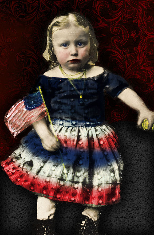 Civil War Girl With Flag Digital Image Download