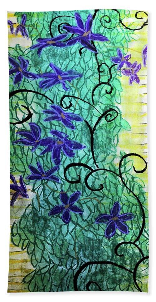 Climbing Purple Vines - Bath Towel